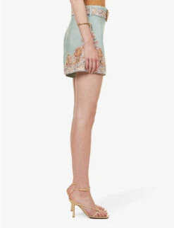 Zimmermann Devi Paisley-print Linen Shorts -Ted Baker Store R04174584 MINTPAISLEY ALT02