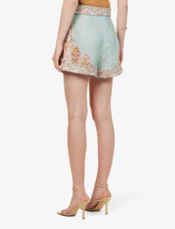 Zimmermann Devi Paisley-print Linen Shorts -Ted Baker Store R04174584 MINTPAISLEY ALT03
