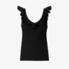 Zimmermann Devi Ruffle-overlay Slim-fit Knitted Top -Ted Baker Store R04174595 BLACK M