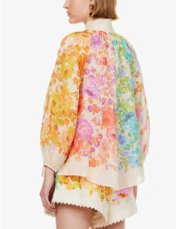 Zimmermann Raie Floral-print Silk Blouse -Ted Baker Store R04174598 MULTIFLORAL ALT03