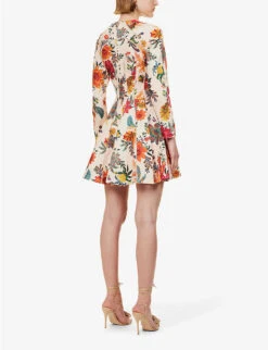 Zimmermann Ginger Floral-print Linen Midi Dress -Ted Baker Store R04174617 IVORYFLORAL ALT03