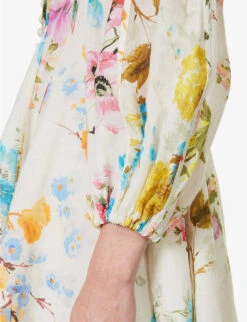 Zimmermann Halcyon V-neck Linen Mini Dress -Ted Baker Store R04174632 SPLICED ALT04