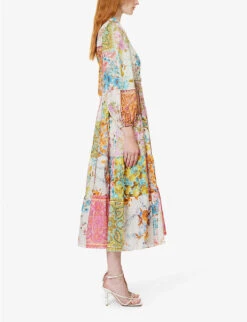 Zimmermann Halcyon V-neck Cotton Maxi Dress -Ted Baker Store R04174634 MULTI ALT02