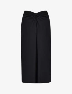 Twisted Regular-fit Woven Midi Skirt