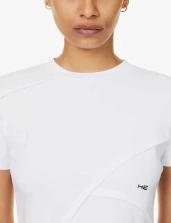 Deconstructed Asymmetric-hem Stretch-cotton Top -Ted Baker Store R04174798 WHITE ALT04