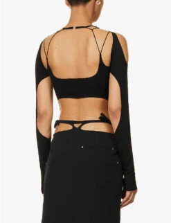 Vapor Cut-out Asymmetric Woven Top -Ted Baker Store R04174799 BLACK ALT03