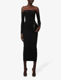 Vienne Cut-out Knitted Maxi Dress 8 Vienne Cut-out Knitted Maxi Dress -Ted Baker Store R04179396 NOIRALAIA ALT01