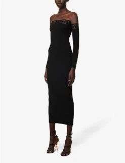 Vienne Cut-out Knitted Maxi Dress 9 Vienne Cut-out Knitted Maxi Dress -Ted Baker Store R04179396 NOIRALAIA ALT02