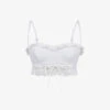 Federica Square-neck Cotton-blend Crop Top -Ted Baker Store R04179413 WHITE M