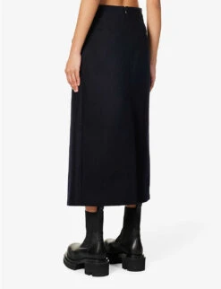 Sacai Contrast-panel Pleated Wool Midi Skirt 11 Sacai Contrast-panel Pleated Wool Midi Skirt -Ted Baker Store R04180382 NAVY ALT03
