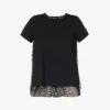 Sacai Bandana-pattern Contrast-panel Cotton T-shirt -Ted Baker Store R04180390 BLACKNAVY M