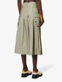 Sacai Pleated Flap-pocket Shell Midi Skirt 10 Sacai Pleated Flap-pocket Shell Midi Skirt -Ted Baker Store R04180391 LKHAKI ALT03