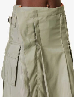 Sacai Pleated Flap-pocket Shell Midi Skirt 11 Sacai Pleated Flap-pocket Shell Midi Skirt -Ted Baker Store R04180391 LKHAKI ALT04