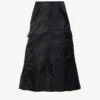 Sacai Pleated-panel Flared-hem Woven Midi Skirt -Ted Baker Store R04180392 BLACK M