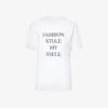 Victoria Beckham Fashion Stole My Smile Slogan-print Organic Cotton-jersey T-shirt -Ted Baker Store R04180530 WHITE M