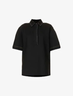Victoria Beckham Oversized Contrasting-stitch Stretch-woven Shirt