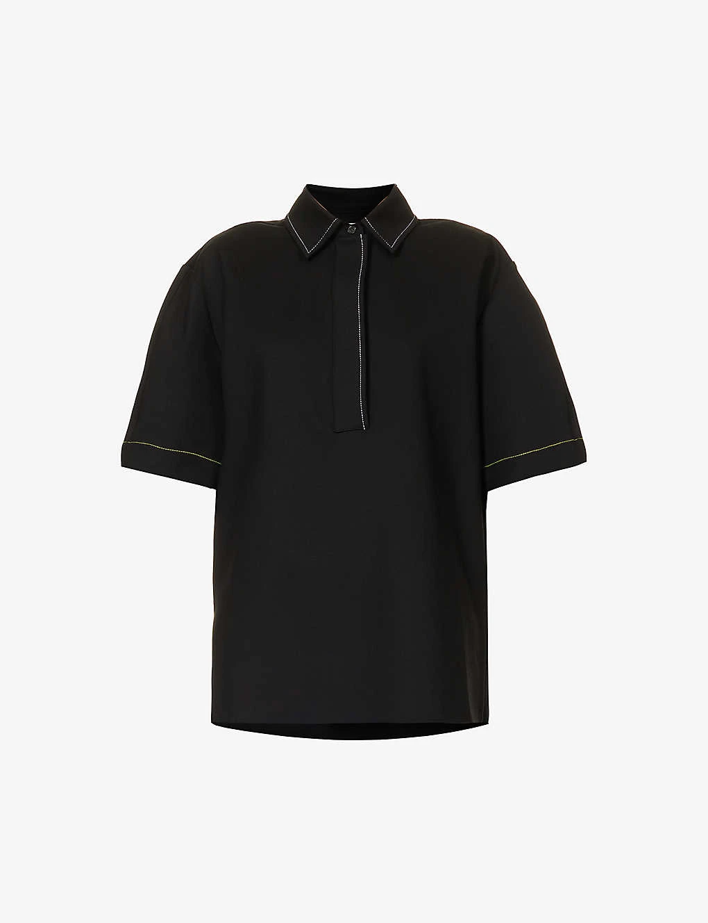 Victoria Beckham Oversized Contrasting-stitch Stretch-woven Shirt 3 Victoria Beckham Oversized Contrasting-stitch Stretch-woven Shirt