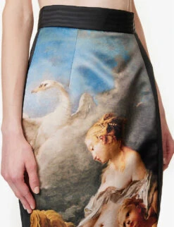 Roberto Cavalli Wild Leda Rococo-print High-rise Satin Midi Skirt -Ted Baker Store R04180669 MULTICOLOUR ALT04