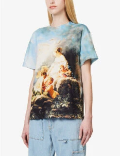 Roberto Cavalli Graphic-print Short-sleeved Cotton-jersey T-shirt -Ted Baker Store R04180673 MULTICOLOUR ALT02