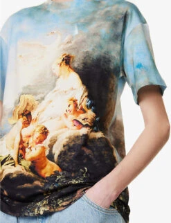 Roberto Cavalli Graphic-print Short-sleeved Cotton-jersey T-shirt -Ted Baker Store R04180673 MULTICOLOUR ALT04