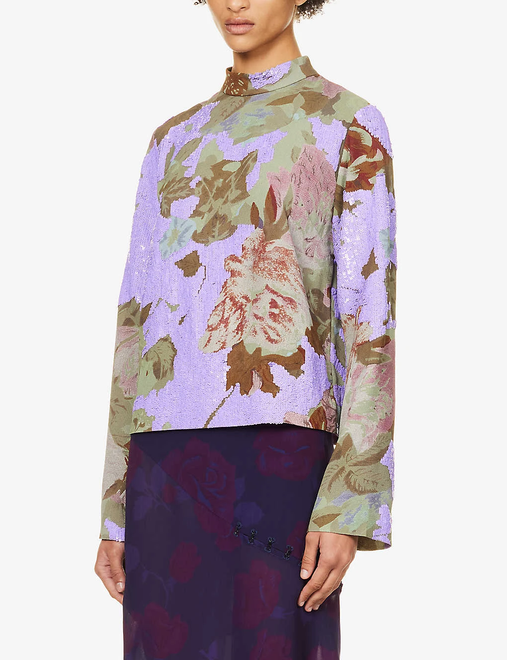 Dries Van Noten Floral-print Turtleneck Woven Top 5 Dries Van Noten Floral-print Turtleneck Woven Top - Image 3