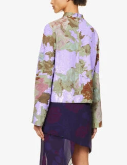 Dries Van Noten Floral-print Turtleneck Woven Top 11 Dries Van Noten Floral-print Turtleneck Woven Top -Ted Baker Store R04180720 LILAC ALT03