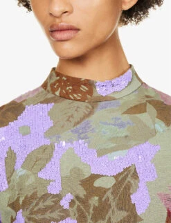 Dries Van Noten Floral-print Turtleneck Woven Top 13 Dries Van Noten Floral-print Turtleneck Woven Top -Ted Baker Store R04180720 LILAC ALT06
