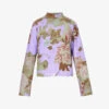 Dries Van Noten Floral-print Turtleneck Woven Top