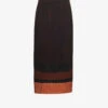 Dries Van Noten Pleated Flared-hem Woven Midi Skirt -Ted Baker Store R04180724 BROWN M