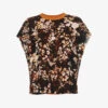 Dries Van Noten Floral-print Contrasting-back Cotton-blend T-shirt -Ted Baker Store R04180736 RUST M