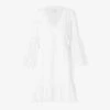 By Malina Khloe Broderie-anglaise Tassel-trim Cotton Mini Dress