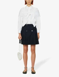 Simone Rocha Broderie-trim Panelled Cotton Shirt 8 Simone Rocha Broderie-trim Panelled Cotton Shirt -Ted Baker Store R04180848 WHITEWHITE ALT01