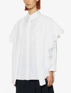 Simone Rocha Broderie-trim Panelled Cotton Shirt 9 Simone Rocha Broderie-trim Panelled Cotton Shirt -Ted Baker Store R04180848 WHITEWHITE ALT02