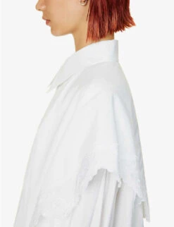 Simone Rocha Broderie-trim Panelled Cotton Shirt 11 Simone Rocha Broderie-trim Panelled Cotton Shirt -Ted Baker Store R04180848 WHITEWHITE ALT04