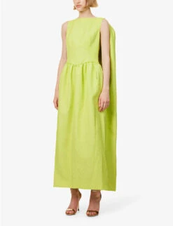 Clio Scoop-neck Woven Maxi Dress 9 Clio Scoop-neck Woven Maxi Dress -Ted Baker Store R04181115 GREENNEON ALT02
