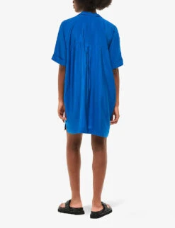 Whistles Melanie V-neck Woven Mini Dress -Ted Baker Store R04181217 BLUE ALT03