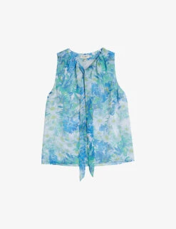Ted Baker Chalote Floral-print Sleeveless Woven Top