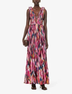Ostara Abstract-print Woven Gown -Ted Baker Store R04181285 AMARANTHABS ALT01