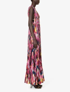 Ostara Abstract-print Woven Gown -Ted Baker Store R04181285 AMARANTHABS ALT02