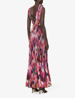 Ostara Abstract-print Woven Gown -Ted Baker Store R04181285 AMARANTHABS ALT03
