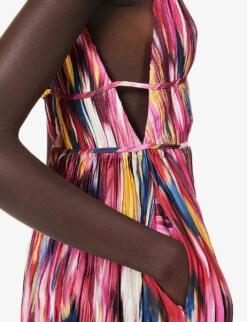 Ostara Abstract-print Woven Gown -Ted Baker Store R04181285 AMARANTHABS ALT04