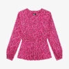 THE KOOPLES Floral-print Long-sleeved Woven Blouse -Ted Baker Store R04181769 PINKBLACK M