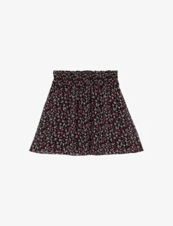 THE KOOPLES Floral-print Flared Woven Mini Skirt