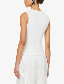 Dion Lee Muscle Cut-out Stretch-cotton Top -Ted Baker Store R04181831 IVORY ALT03