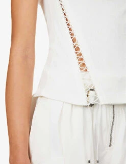 Dion Lee Muscle Cut-out Stretch-cotton Top -Ted Baker Store R04181831 IVORY ALT04