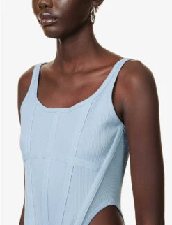 Dion Lee Combat Corseted Stretch-organic Cotton Top -Ted Baker Store R04181832 GLACIER ALT04
