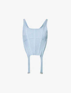 Dion Lee Combat Corseted Stretch-organic Cotton Top