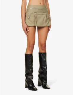 Dion Lee Belt Organic Cotton And Recycled Nylon-blend Mini Skirt -Ted Baker Store R04181841 SAGE ALT02