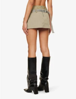 Dion Lee Belt Organic Cotton And Recycled Nylon-blend Mini Skirt -Ted Baker Store R04181841 SAGE ALT03