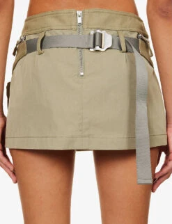 Dion Lee Belt Organic Cotton And Recycled Nylon-blend Mini Skirt -Ted Baker Store R04181841 SAGE ALT05